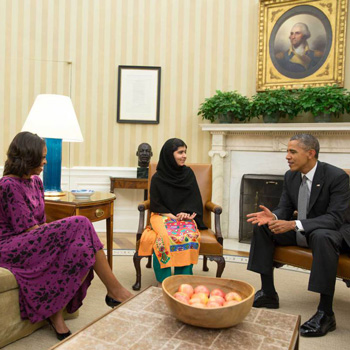 Malala with Obama